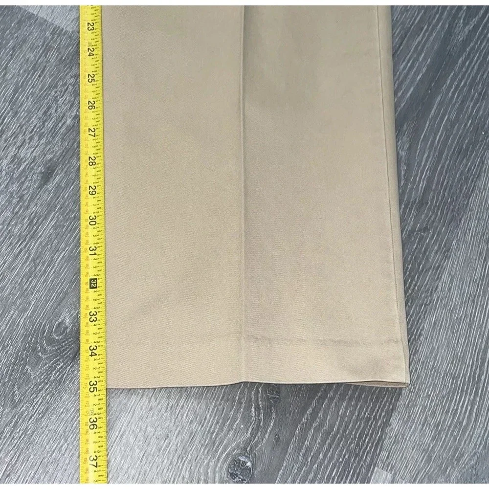 J. Crew Essential Chino Men's Pants Beige Khaki 100% Cotton Relaxed 42 W x 35 In